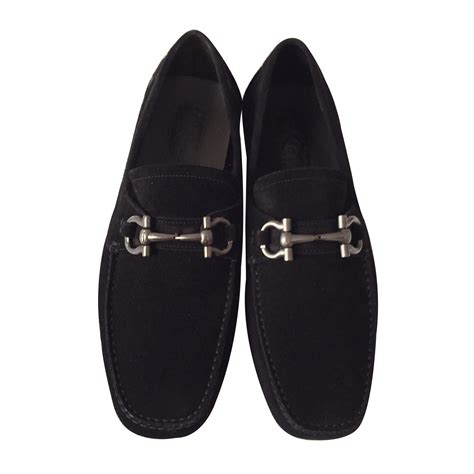 salvatore ferragamo black suede shoes.